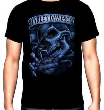 Harley Davidson, skull, men's  t-shirt, 100% cotton, S to 5XL